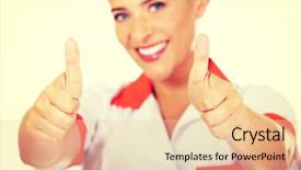  Presentation with teamwork nurse doctor - Audience pleasing theme consisting of shoes nurses - young smile female doctor backdrop and a  colored foreground