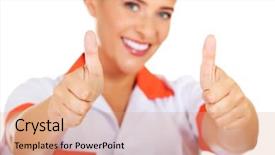  Presentation with teamwork nurse doctor - Slides featuring shoes nurses - young smile female doctor background and a  colored foreground