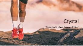  Presentation with running shoes - Beautiful slides featuring shoes of runner training endurance backdrop and a lemonade colored foreground