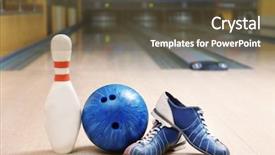  Presentation with bowling - Beautiful slides featuring ball pin and shoes backdrop and a tawny brown colored foreground
