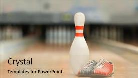  Presentation with club - Slides featuring shoes on floor in bowling background and a soft green colored foreground