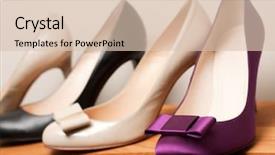  Presentation with shoes - Beautiful PPT theme featuring shoes on the store shallow backdrop and a lemonade colored foreground