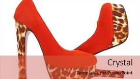  Presentation with animal print - Presentation theme consisting of shoes with animal skin print background and a red colored foreground