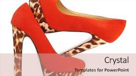 Presentation with animal print - Presentation theme with shoes with animal skin print background and a coral colored foreground