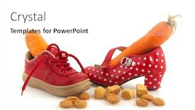  Presentation with sinterklaas - Slide deck consisting of shoes with carrots for horse of sinterklaas and pepernoten isolated over white background and a white colored foreground