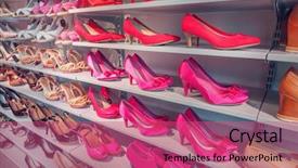  Presentation with shoes - Beautiful slide deck featuring shoes backdrop and a coral colored foreground