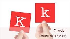  Presentation with elderly care helping hands - Amazing theme having k - k written on cards held backdrop and a lemonade colored foreground