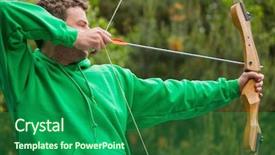  Presentation with archery - Beautiful slides featuring shoot arrow at the archery backdrop and a ocean colored foreground