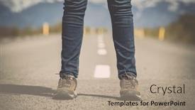  Presentation with road - Theme with shoot-of-a-female-legs background and a  colored foreground