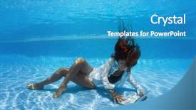  Presentation with underwater - Beautiful presentation theme featuring shoot of a relaxed daydreaming backdrop and a teal colored foreground