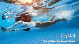  Presentation with underwater - Theme enhanced with shoot of a relaxed daydreaming background and a teal colored foreground