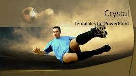  Presentation with football field - Slides enhanced with shoot of football player on the outdoor field background and a coral colored foreground