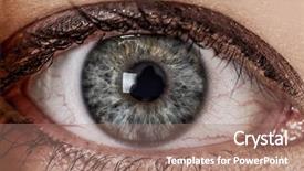  Presentation with human eye - Slides with shoot on womans eye iris background and a coral colored foreground