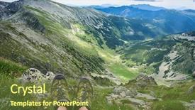  Presentation with mountain hiking - Presentation enhanced with shoot retezat area carpathians romania background and a tawny brown colored foreground