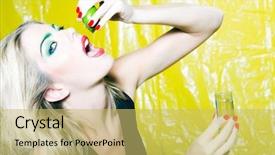  Presentation with citrus - Slide deck enhanced with shooter - beautiful woman portrait with colorful background and a yellow colored foreground