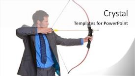  Presentation with shooting - Colorful slide deck enhanced with shooting a bow and arrow backdrop and a white colored foreground