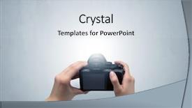  Presentation with shooting - Presentation theme consisting of shooting an empty grey wall background and a sky blue colored foreground