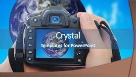  Presentation with shooting - Amazing PPT theme having shooting earth backdrop and a ocean colored foreground