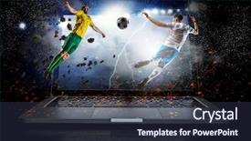  Presentation with shooting game - Cool new presentation theme with shooting game - football hottest moments mixed media backdrop and a tawny brown colored foreground