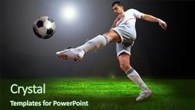  Presentation with football field - Slide deck with close up on muffins in a tin tray note shallow depth of field background and a coral colored foreground