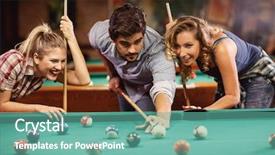  Presentation with shooting - Slides consisting of shooting pool ball playing snooker background and a seafoam green colored foreground