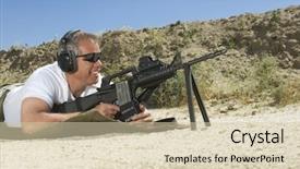  Presentation with anatomical position - Presentation consisting of shooting position on shooting range background and a  colored foreground