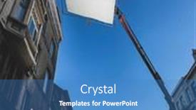  Presentation with spotlight - Theme enhanced with shooting-production-process-of-filming background and a teal colored foreground