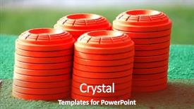  Presentation with targets - Presentation theme consisting of shooting sports - clay pigeons trap targets background and a crimson colored foreground
