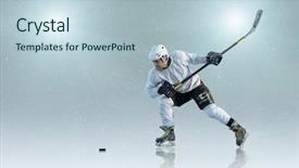  Presentation with ice hockey - Slide deck with shooting sports - ice hockey player background and a light blue colored foreground