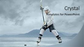  Presentation with ice hockey - Audience pleasing presentation design consisting of shooting sports - ice hockey players backdrop and a light blue colored foreground