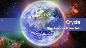  Presentation with nebula - Slides featuring shooting star - glowing earth surrounded by nebula background and a teal colored foreground