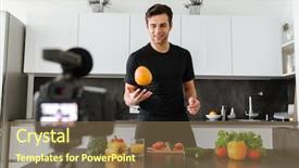  Presentation with mental health video - Theme featuring shooting star - handsome young man filming his background and a tawny brown colored foreground