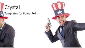  Presentation with hat - Slide set enhanced with shooting star - man with american hat background and a white colored foreground