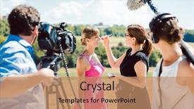  Presentation with video production - Beautiful presentation featuring shooting star - model in the make-up backdrop and a coral colored foreground