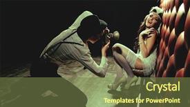  Presentation with cabaret - Beautiful PPT theme featuring shooting star - photographer is taking a picture backdrop and a tawny brown colored foreground