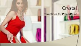  Presentation with thinking - PPT theme enhanced with shop and thinking what shoe background and a  colored foreground