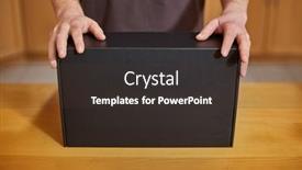  Presentation with computer hardware - Colorful slide set enhanced with shop-assistant-showing-a-blank backdrop and a tawny brown colored foreground