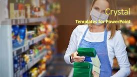  Presentation with medical assistant - Amazing slides having shop-assistant-working-in-medical backdrop and a tawny brown colored foreground