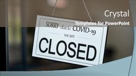  Presentation with covid - PPT theme featuring shop-closed-due-to-covid background and a gray colored foreground