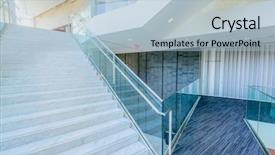  Presentation with abstract modern architecture - Slide set having shop houses - staircase abstract fragment background and a light blue colored foreground