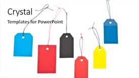  Presentation with labels - Amazing slide deck having shop labels backdrop and a white colored foreground