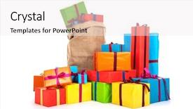  Presentation with luxury - Amazing presentation design having shop lot - many colorful presents with luxury backdrop and a sky blue colored foreground