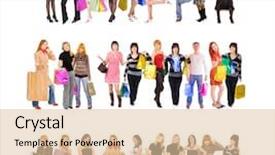  Presentation with diversity - PPT theme having shop lot - shopping gifts diversity background and a lemonade colored foreground