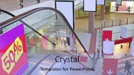  Presentation with advertising - Beautiful slides featuring shop mall backdrop and a light blue colored foreground