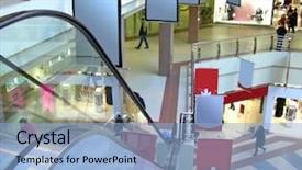  Presentation with mall - Audience pleasing theme consisting of shop mall backdrop and a light blue colored foreground