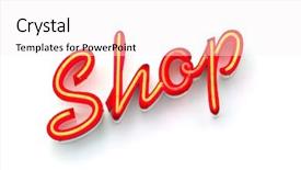  Presentation with 80s era neon lights sign - Cool new presentation with shop neon sign on white backdrop and a white colored foreground