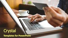  Presentation with canteen - PPT layouts with shop online at the university background and a tawny brown colored foreground