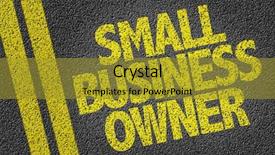  Presentation with road - PPT theme featuring shop opening - small business owner written background and a gold colored foreground