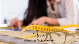  Presentation with tape - Slide deck with shop or in fashion design background and a yellow colored foreground