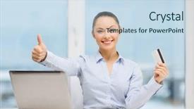  Presentation with investing - Slide set with shop teacher - business investing and technology concept background and a sky blue colored foreground